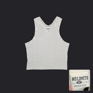 Vintage 90s No Limits Athletics Gray Racerback Muscle Tank Top Size XL Boxy